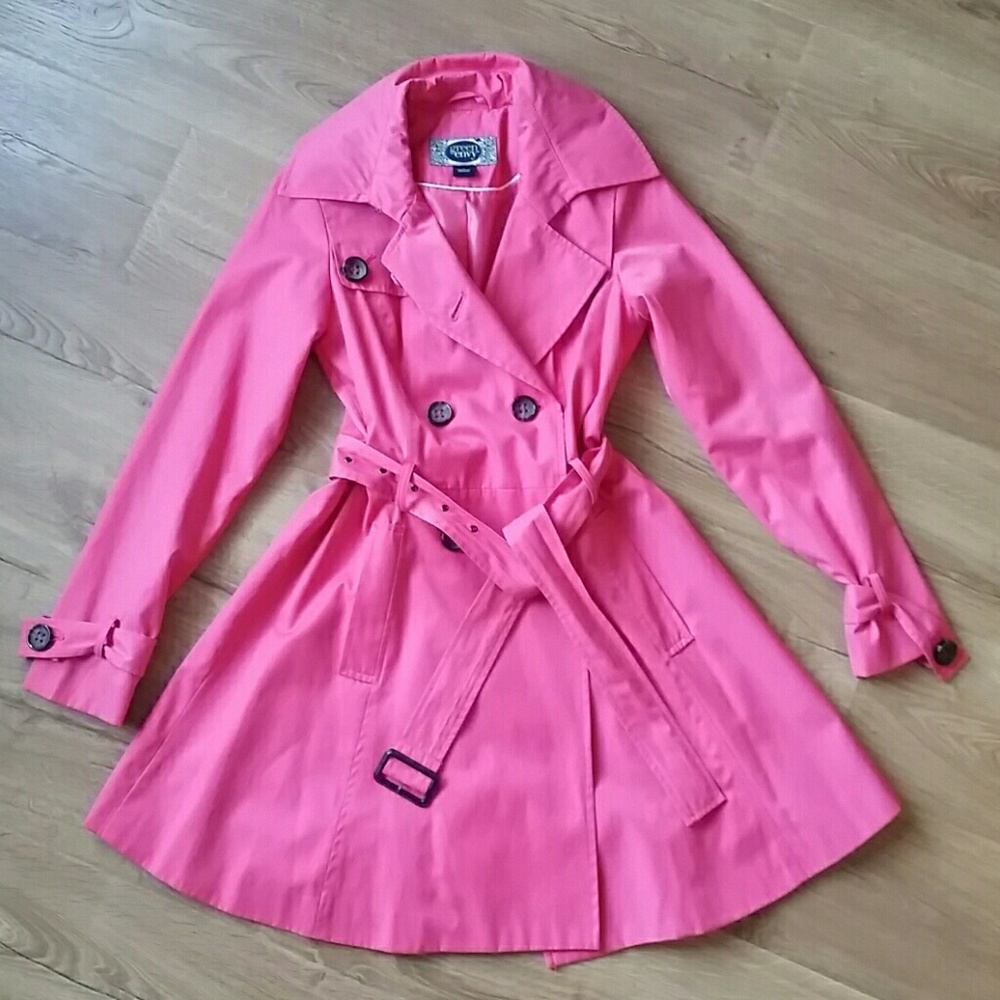 Hot Pink Belted Trenchcoat